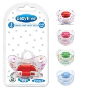 Babytime Silikon Damaklı Şeffaf Gövdeli Emzik No:1 0-6 Ay BT125-1
