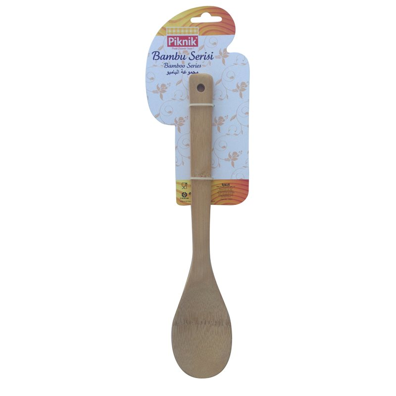 Piknik Mutfak Gereçleri Ağaç Bambu Delikli Spatula 288P