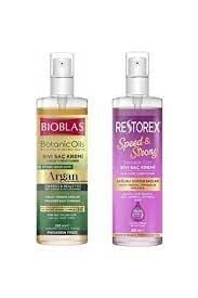Restorex Sağlıklı Uzama Etkili Sıvı Saç Kremi 200 ml + Bioblas Argan Yağlı Sıvı Saç Kremi 200 ml