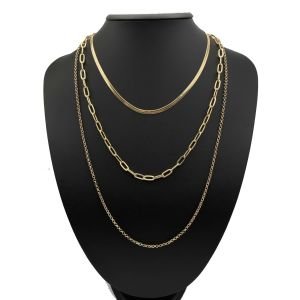 Chn-0140-29 Kombin Kolye Gold