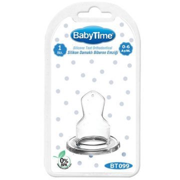 Babytime Silikon Biberon Emziği Damaklı No:1 0-6 Ay BT099