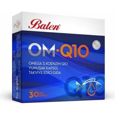 Balen OM-Q10 Omega 3 Koenzim Q10 30 Yumuşak Kapsül