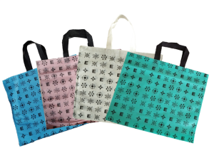 500 Adet Eczane Çantası Louis Desen Kulplu Körüklü Büyük Bez Çanta 40x34x7