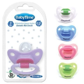 Babytime Silikon Mat Gövdeli Damaklı Emzik No:1 0-6 Ay BT116-1