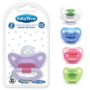 Babytime Silikon Mat Gövdeli Damaklı Emzik No:1 0-6 Ay BT116-1