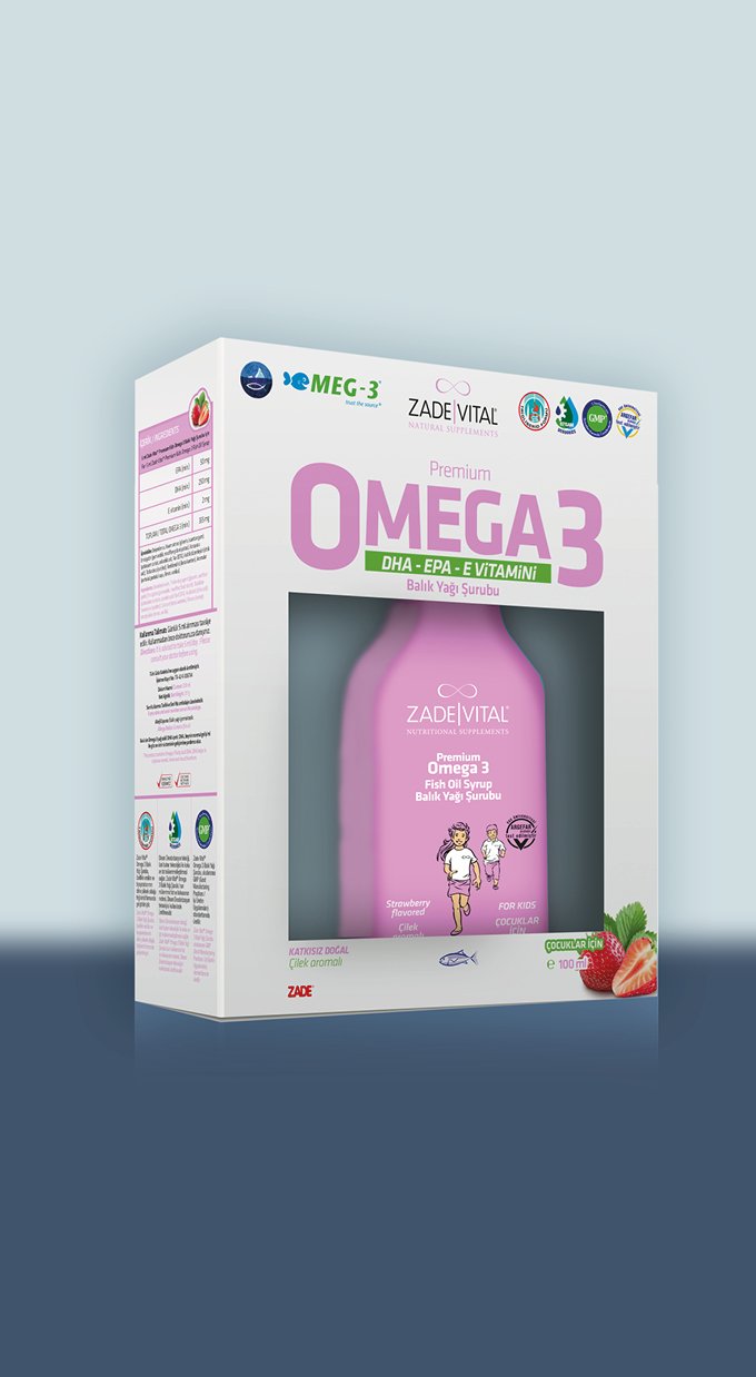 Zade Vital Omega 3 Balık Yağı Şurubu Çocuklar İçin Çilek Aromalı 100 Ml