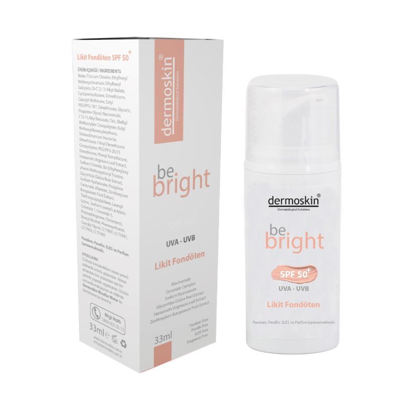 Dermoskin Be Bright Spf 50+ Likit Fondöten 33ml