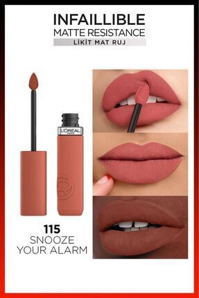 L'Oreal Paris İnfaillible Matte Resistance Likit Mat Ruj - Snooze Your Alarm 115