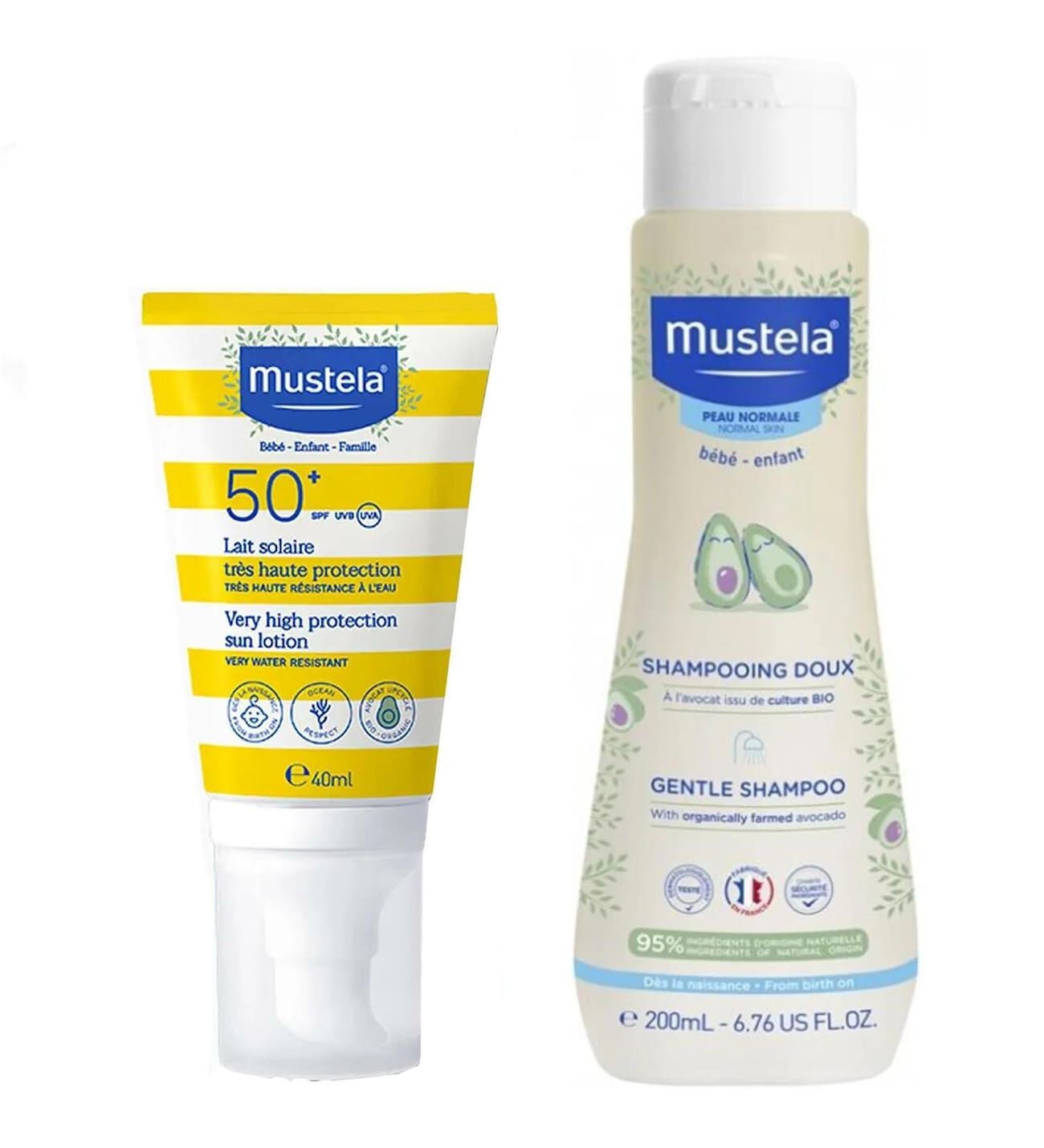 Mustela Gentle Papatya Özlü Şampuan 200 ml + Mustela Tüm Aile İçin SPF50+ Güneş Losyonu 40 ml