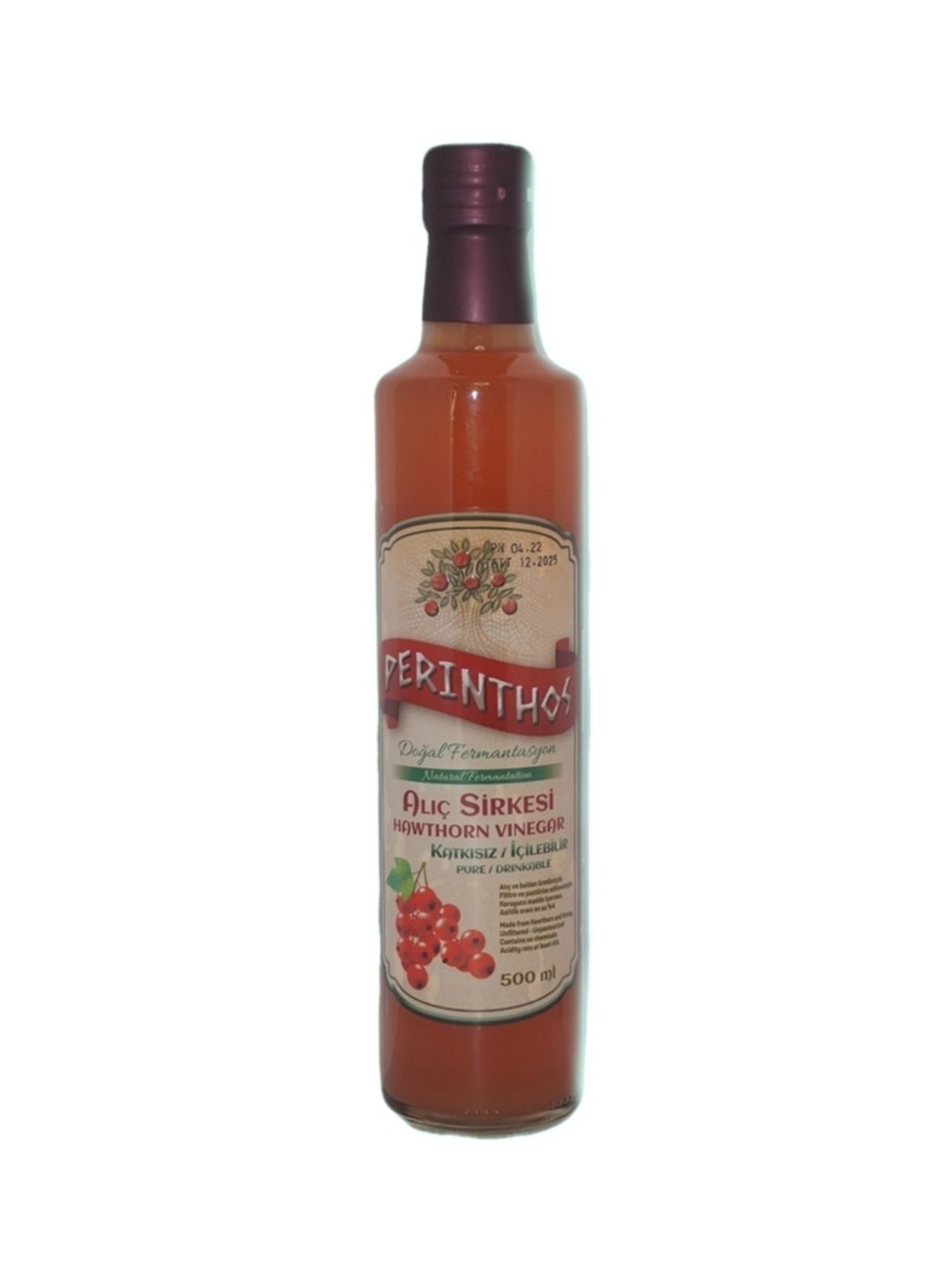 Perinthos Katkısız İçilebilir Alıç Sirkesi 500 ml