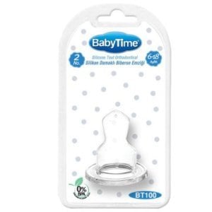 Babytime Silikon Damaklı Biberon Emziği No:2 6-18 Ay BT100