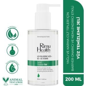 Rimu Health Products Yağlı ve Karma Cilt Tipleri İçin Onarıcı Nemlendirici  Yüz Temizleme Jeli 200 ml