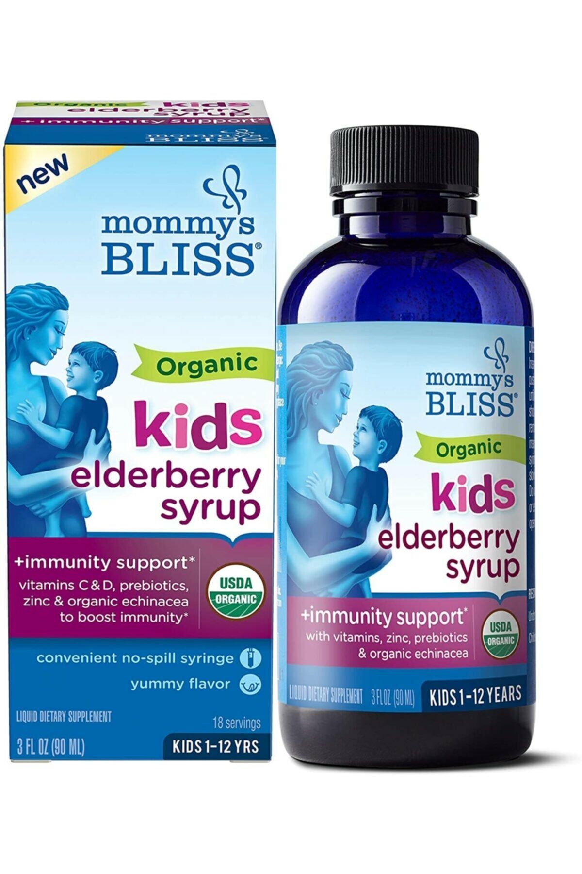 Mommy's Bliss Organic Elderberry Syrup + Immunity Boost 90 ml