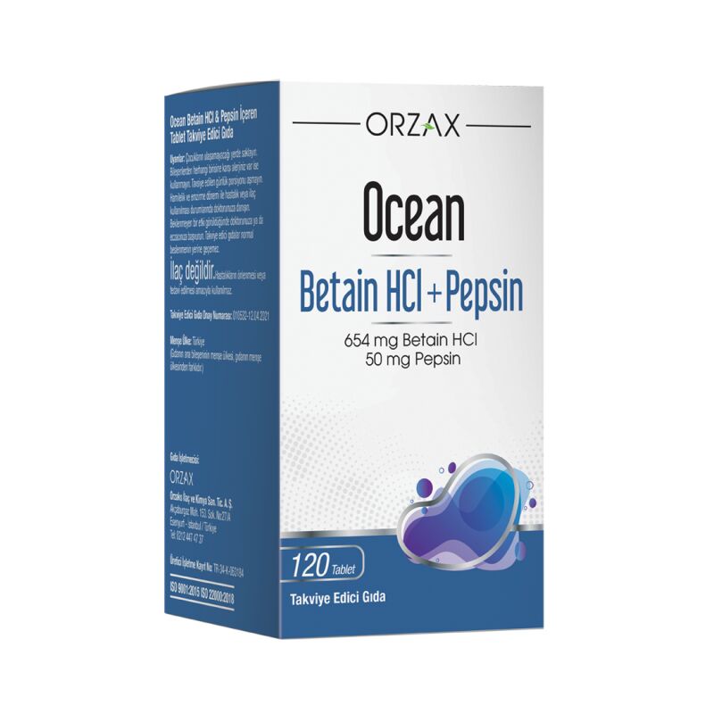 OCEAN BETAIN HCL+ PEPSIN 120 TB.