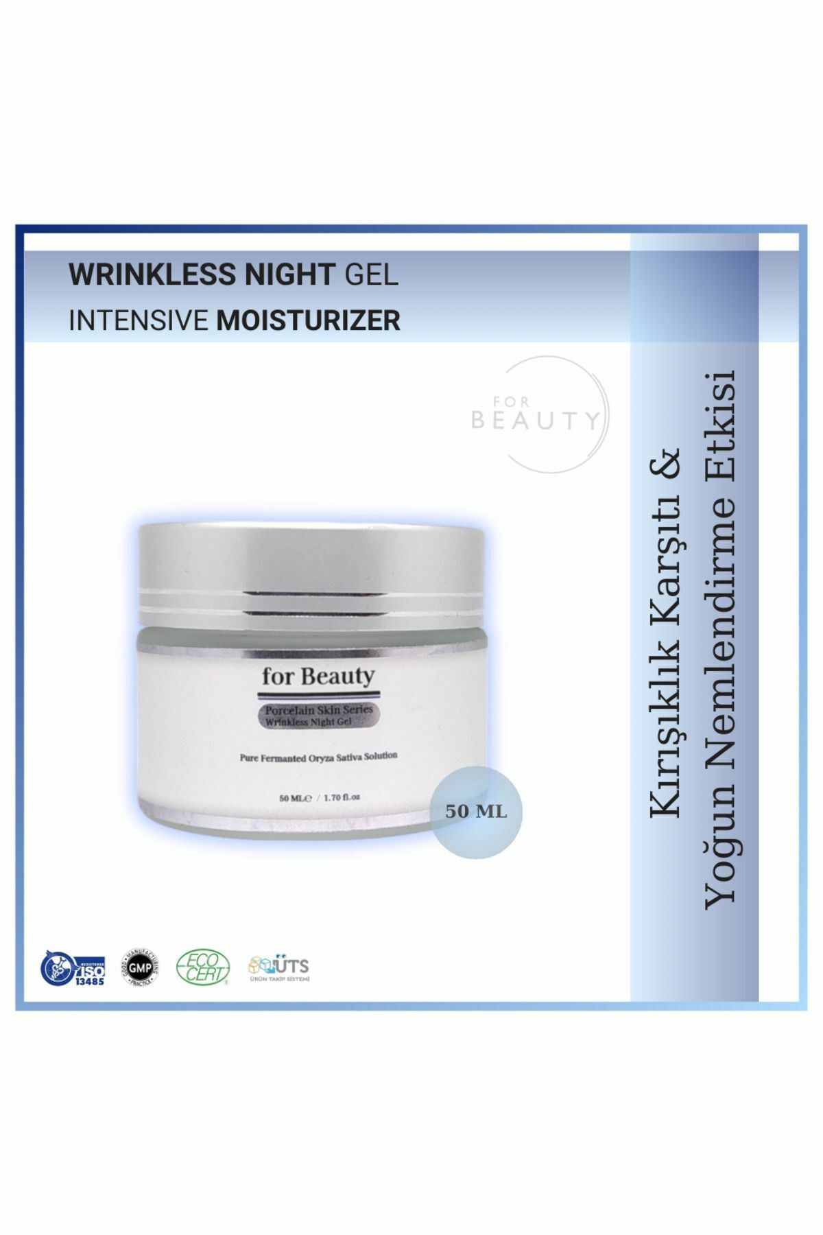 For Beauty Porcelain Skin Series Wrinkless Night Gel 50 ml - 6 Adet