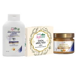 Ardıç Katr Özlü ve Kükürtlü Şamp + Çay Ağacı ve Aynı Sefa Balm 20 g + Doğal Ardıç Yağlı Sabun 130 g