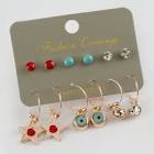 Star Küpe Sarı Pembe 12'li