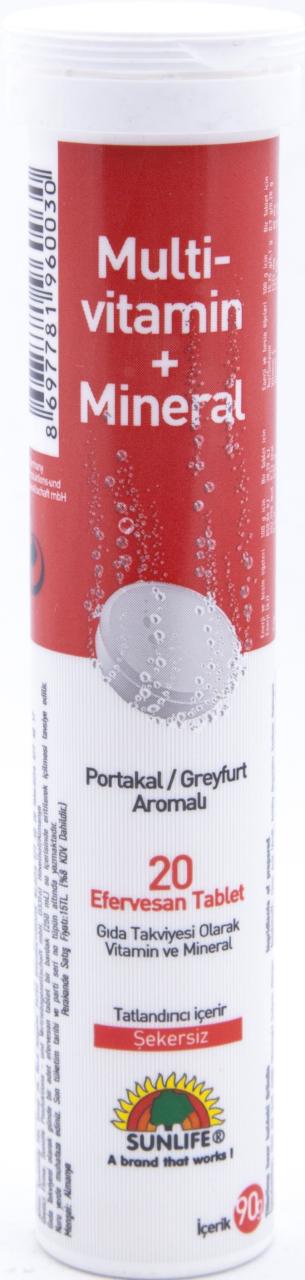 SUNLIFE MULTIVITAMIN MINERAL 20 EFFERVESAN TABLET