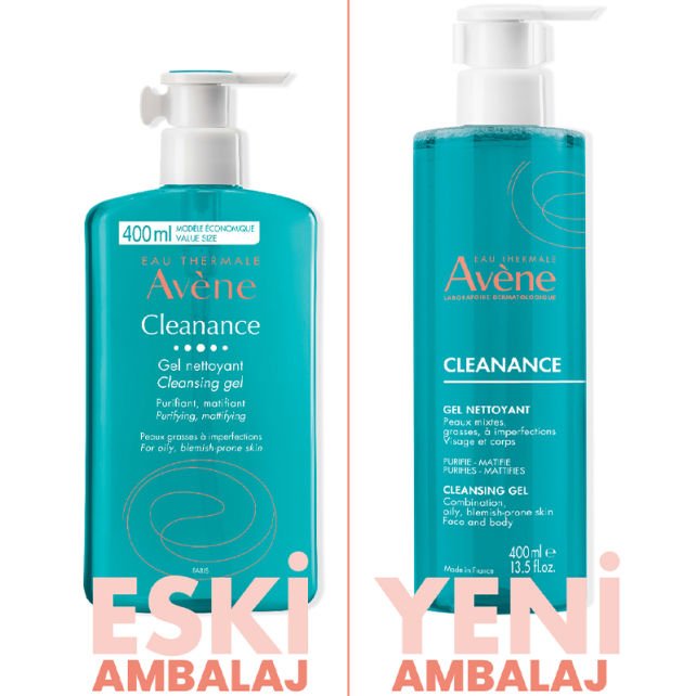 Avène Yağlı Ciltler İçin Temizleyici Jel Cleanance Gel Nettoyante 2x200 ml