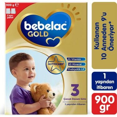 Bebelac Gold 3 Devam Sütü 900 gr - 2 Adet