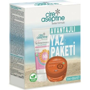 Cire Aseptine Avantajlı Yaz Paketi - Yaşlanma ve Leke Karşıtı Yüz Güneş Koruyucu 50 ml + Bronzlaştırıcı 90 ml