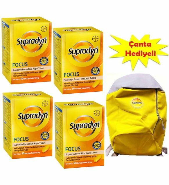 Supradyn Focus 30 Tablet - 4 Adet + Supradyn Sırt Çantası Hediye