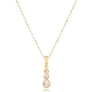 Dört Taşlı Zirkon Kolye Gold