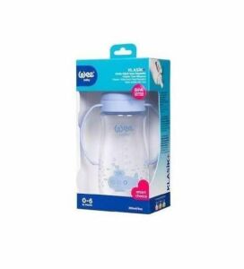 Wee Baby 284 Cam Biberon Kulplu Isıya Dayanıklı Geniş Ağızlı 280 ml - Mavi