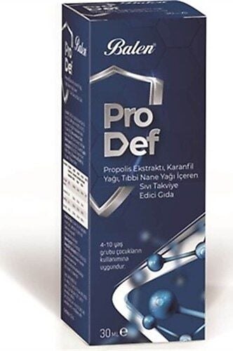 Balen Prodef Propolis Ekstraktı Karanfil ve Nane Yağlı Takviye Edici Gıda 30 ml