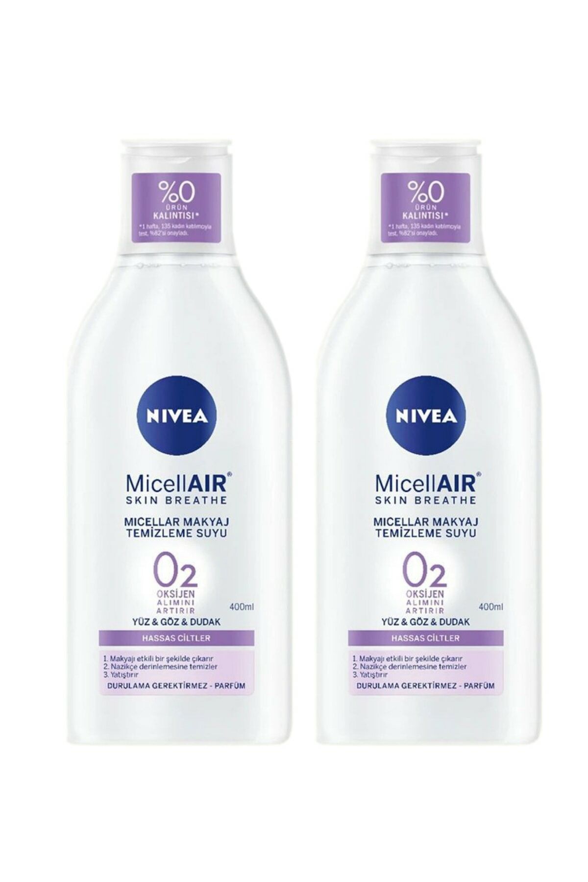 Nivea Micellar Hassas Ciltler İçin Makyaj Temizleme Suyu 400 ml 2 Adet