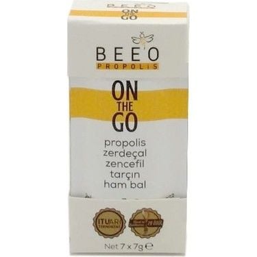 Bee'o On The Go Propolis Zerdeçal Zencefil Tarçın ve Ham Bal Karışımı 7 gr 7'li Paket