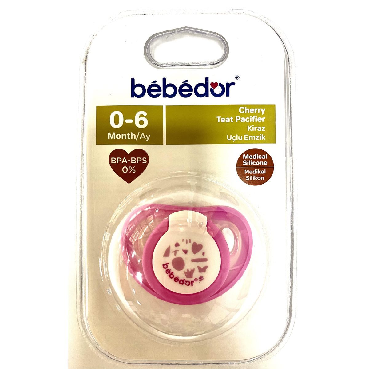Bebedor 101 Cherry Silikon Kiraz Uçlu Emzik 0-6 Ay No: 1 - Sarı