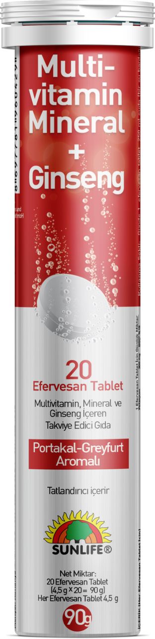SUNLIFE MULTIVITAMIN+GINSENG 20 EFFERVESAN TABLET