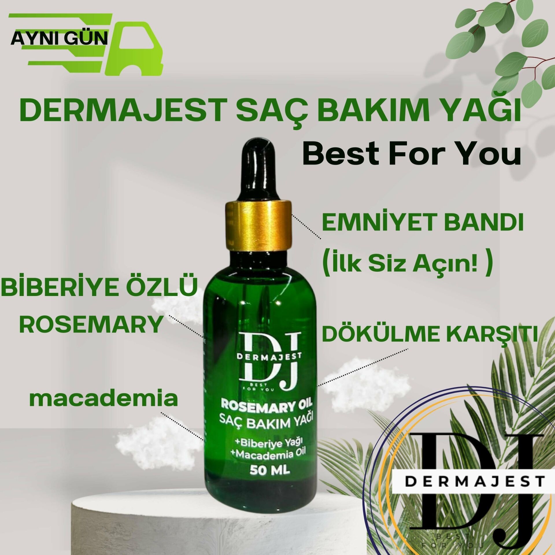 Dermajest Rosemary Oil Saç Bakım Yağı 50 ml