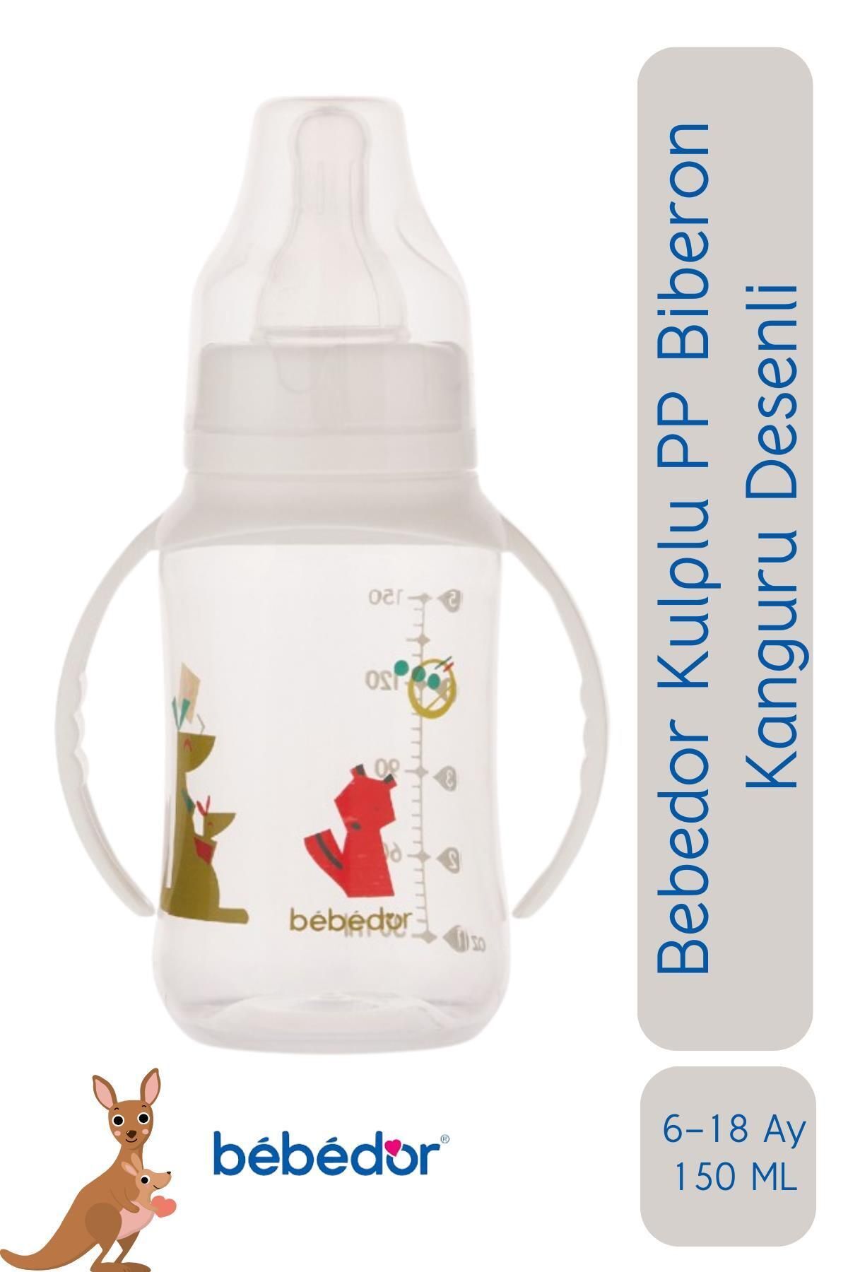 Bebedor Kulplu PP Biberon 6-18 Ay Kanguru Desenli 150 ml