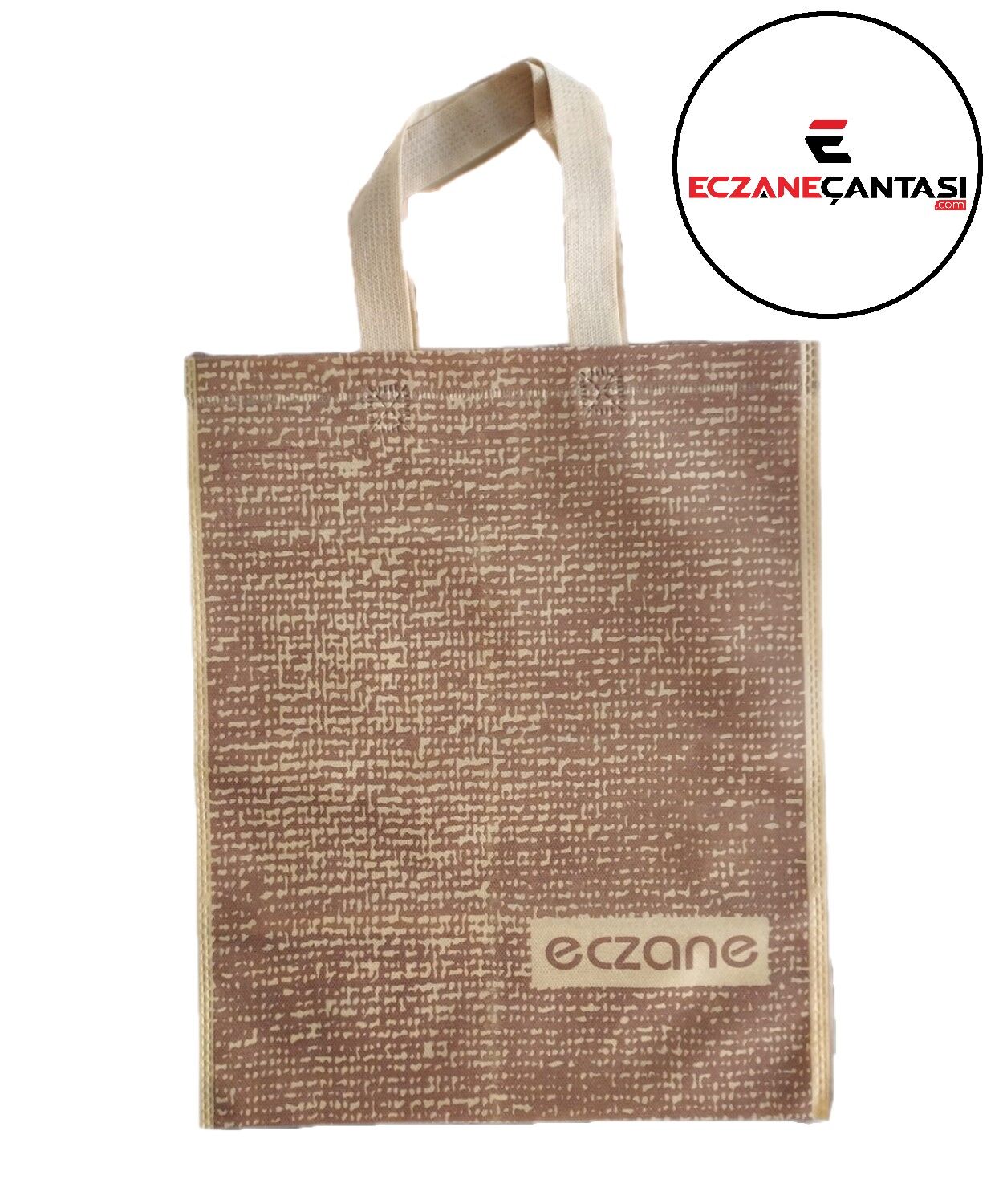 Eczane Çantası Hasır Desen Kulplu Büyük Bez Çanta 30x37 100 lü Paket