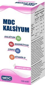 MDC Kalsiyum Magnezyum Çinko Vitamin-D Şurup 150 ml