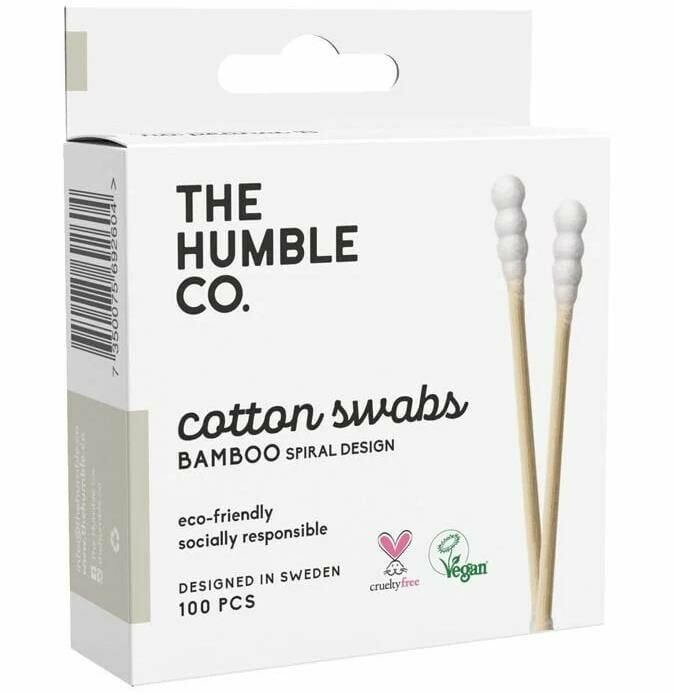 The Humble Co. Cotton Swabs Bamboo Beyaz Kulak Çubuğu Sipiral Tasarım 100 Adet