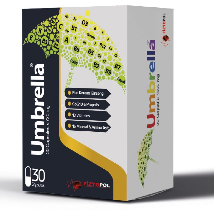 Umbrella Ginseng & Propolis & Co-Q10 & 13 Vitamin & 16 Mineral & Betaglukan 30 Kapsül