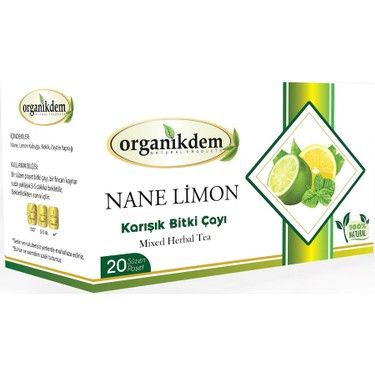 Organikdem Nane Limon Çayı 20 Süzen Poşet