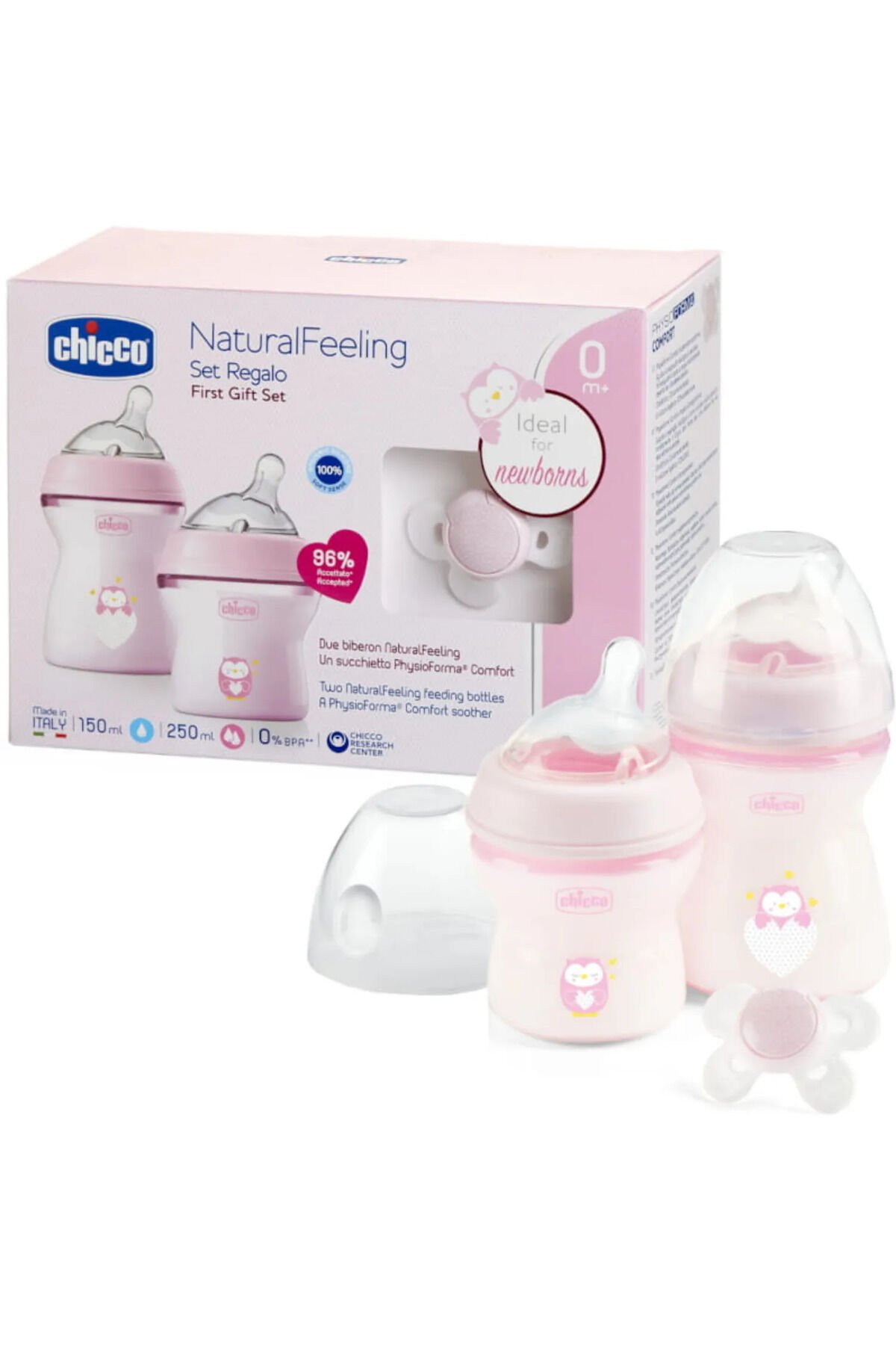 Chicco Natural Feeling PP Biberon Hediye Seti - Kız Çocuk