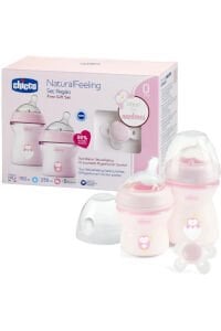 Chicco Natural Feeling PP Biberon Hediye Seti - Kız Çocuk