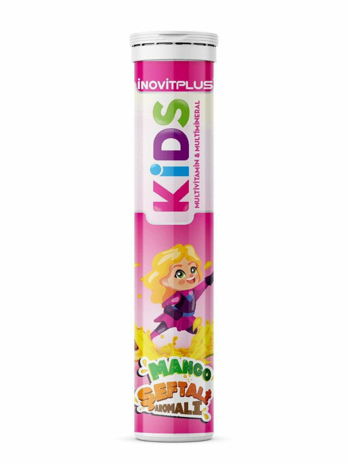 İnovitPlus Kids Multivitamin-Mineral 20 Efervesan Tablet 30'lu Stand (15 Kız 15 Erkek)