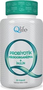 Qlife Probiyotik Microorganizma + İnulin 30 Kapsül