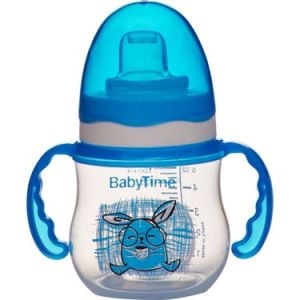 Baby Time BT106 Damla Akıtmaz Kulplu Bardak 150 ml - Mavi