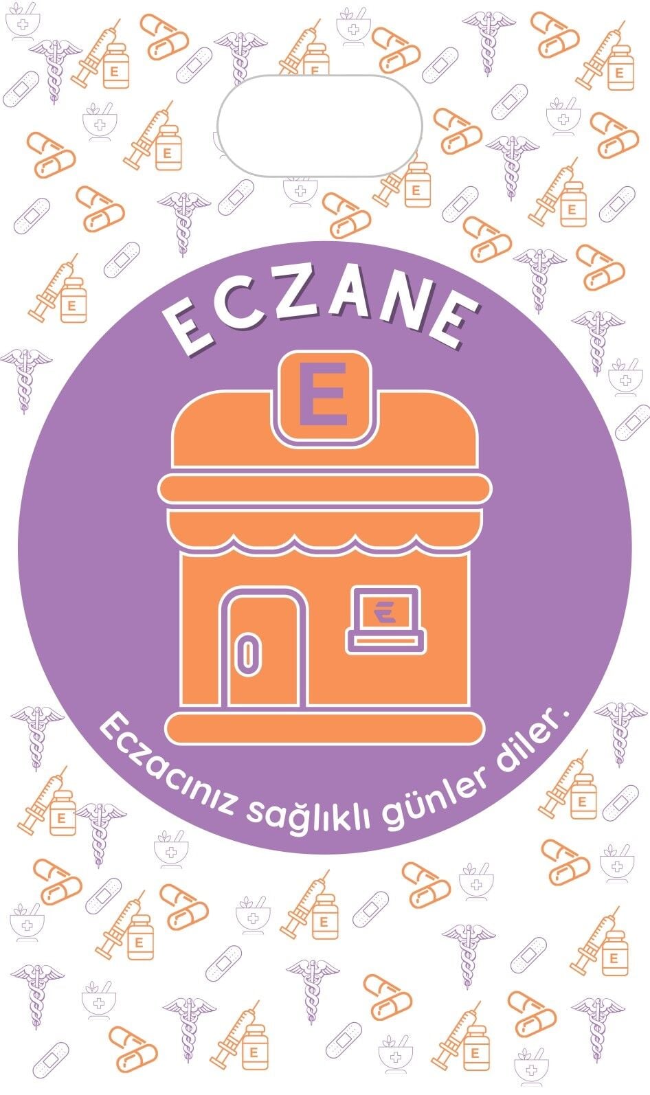 1000 Adet Eczane Bez Torba Küçük Boy El Geçme Eczane Çantası 22.5x32 cm Özel Tasarım