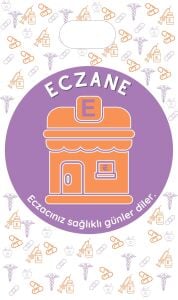 1000 Adet Eczane Bez Torba Küçük Boy El Geçme Eczane Çantası 22.5x32 cm Özel Tasarım