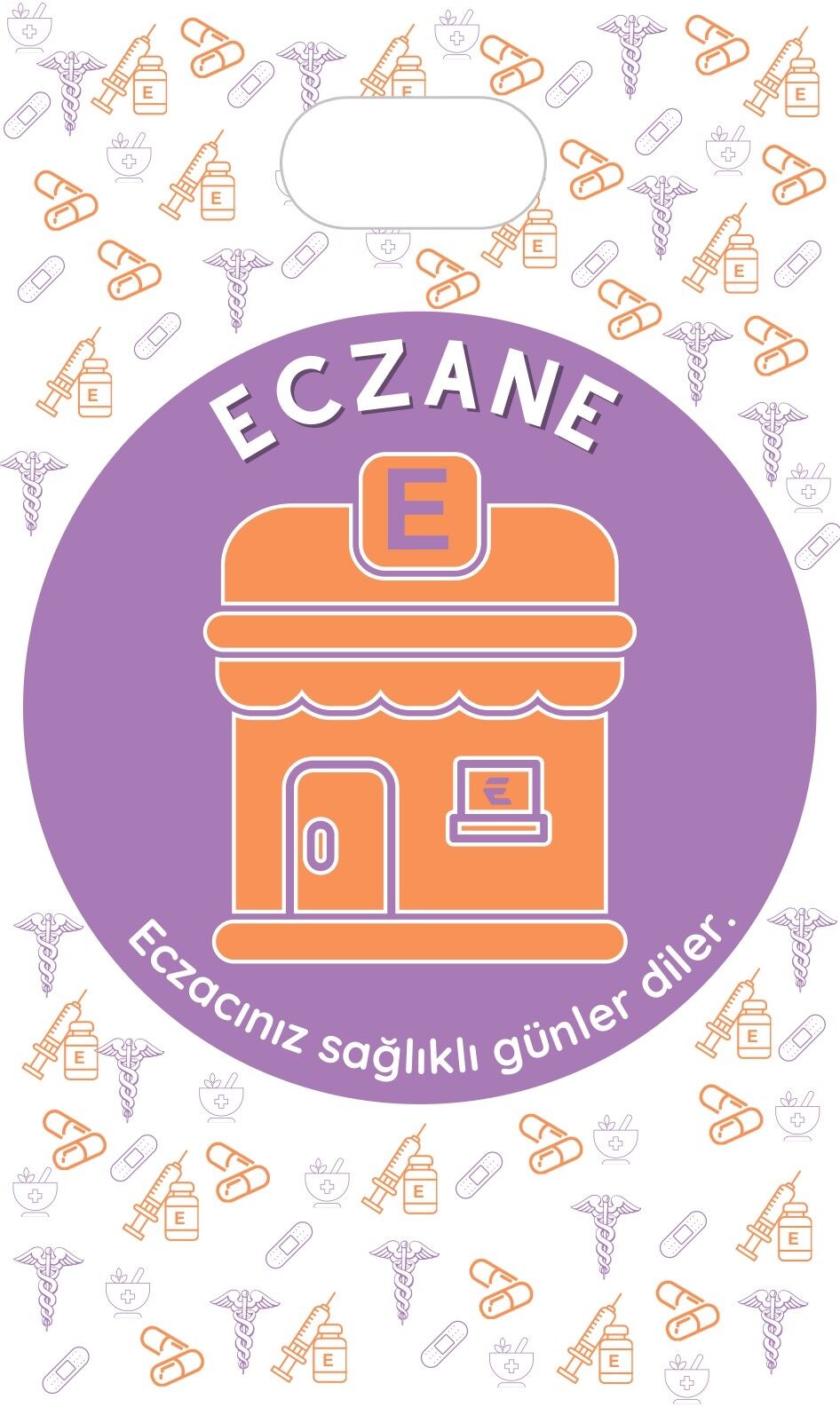 100 Adet Eczane Bez Torba Küçük Boy El Geçme Eczane Çantası 22.5x32 cm Özel Tasarım