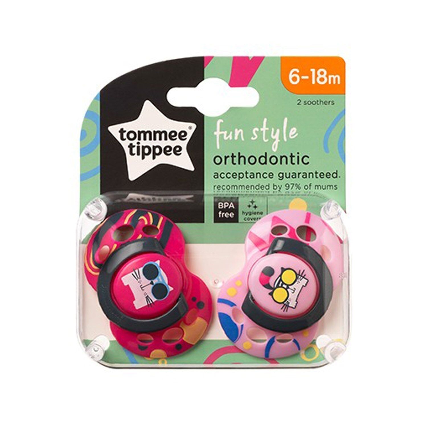 Tommee Tippee Orthodontic 2'li Emzik 6-18 Ay Pembe