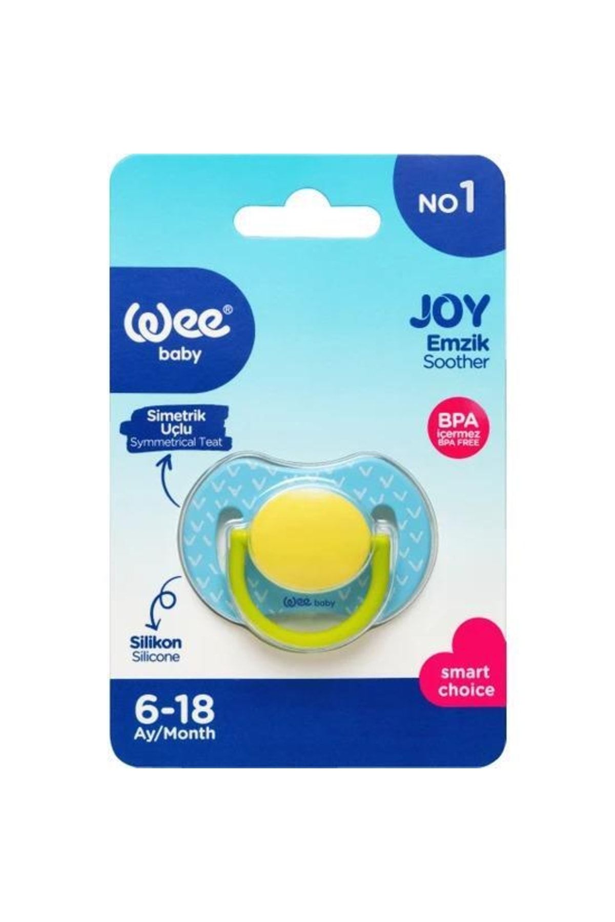 Wee Baby 785 Joy Simetirk Uçlu Emzik No: 2 - Mavi